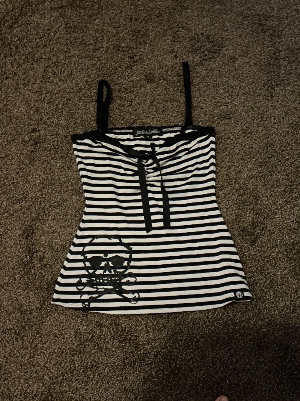 Jessica Louise tank top in black and white stripes